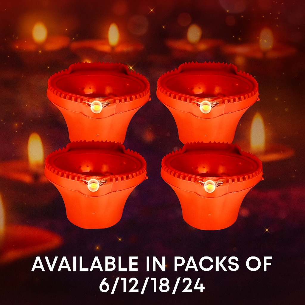 LED Water Sensor Diyas – Ambient Festive Lights (Pack of 6/12/18/24)