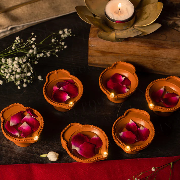 LED Water Sensor Diyas – Ambient Festive Lights (Pack of 6/12/18/24)