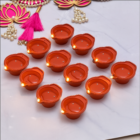 LED Water Sensor Diyas – Ambient Festive Lights (Pack of 6/12/18/24)