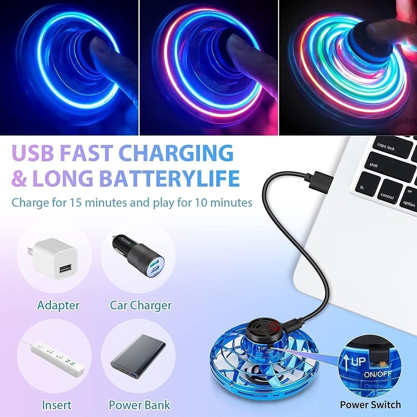 Magic Flying Orb Spinner Ball – Hover & Glow Outdoor Toy for Kids