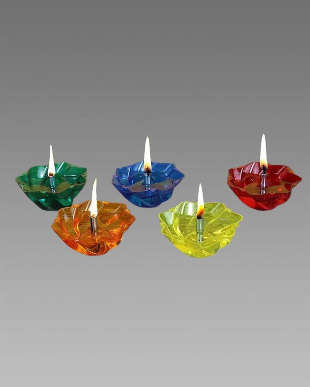 3D Colourful Reflective  Diyas – Reusable Festive Lights (Pack of 4/12/24)